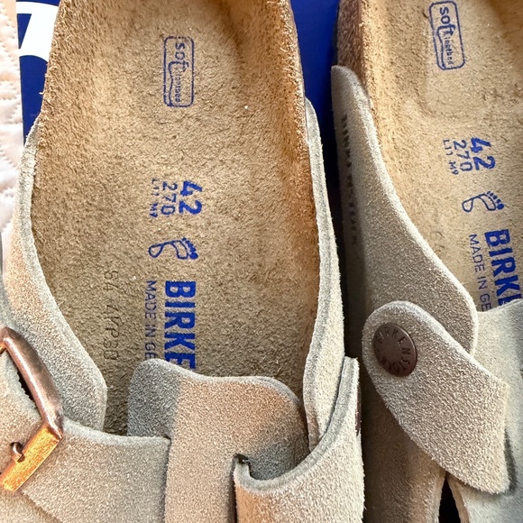 Authentic Birkenstock Boston Taupe Size 42 Regular Fit NIB - Picture 2 of 9
